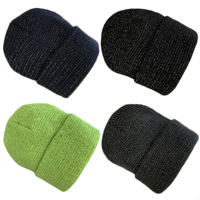 Фото Y5JD Retro Beanie Hat Hat Roll-Up Emerfuctive High Visibuity Skull Skull для мужчин женщин №5
