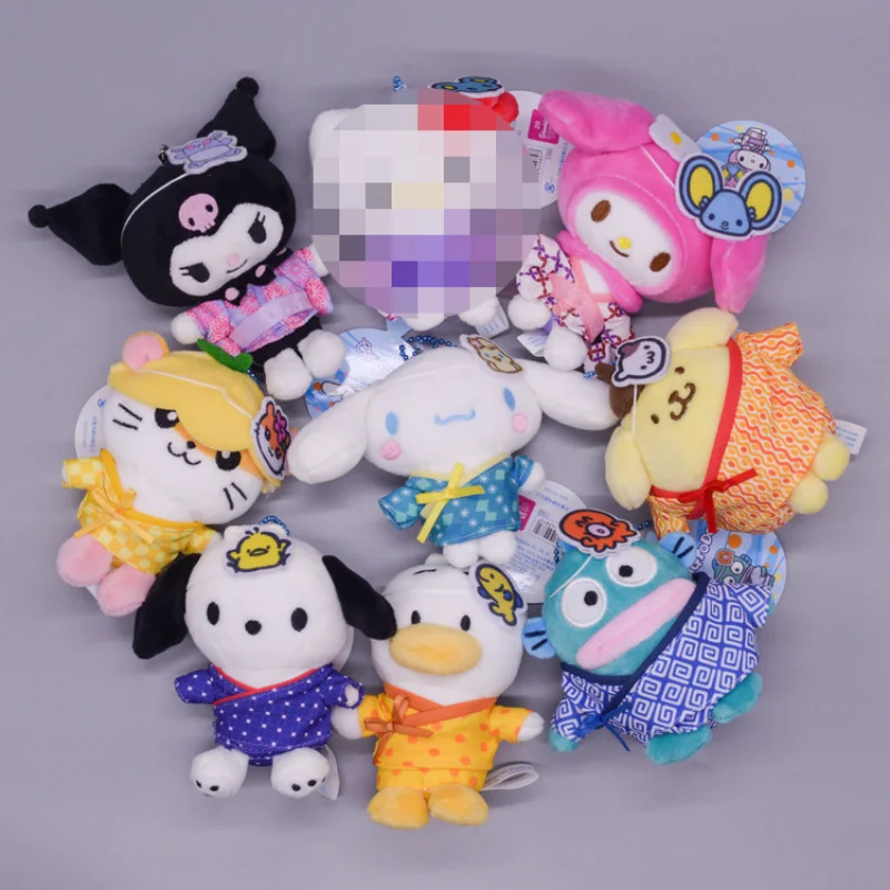 

Новое кавайное кимоно, плюшевая игрушка, кукла моя мелодия, Kuromi Cinnamoroll Purin Dog, аниме плюшевая подвеска, рюкзак, брелок, милый подарок