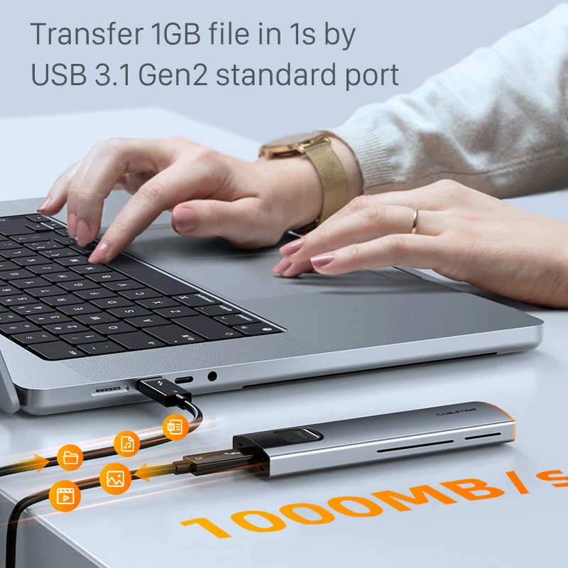 Чехол CABLETIME SSD M.2 NVME SATA двухпротокольный чехол корпус USB 3 1 Gen 2 10 Гбит/с внешний PCIE NGFF