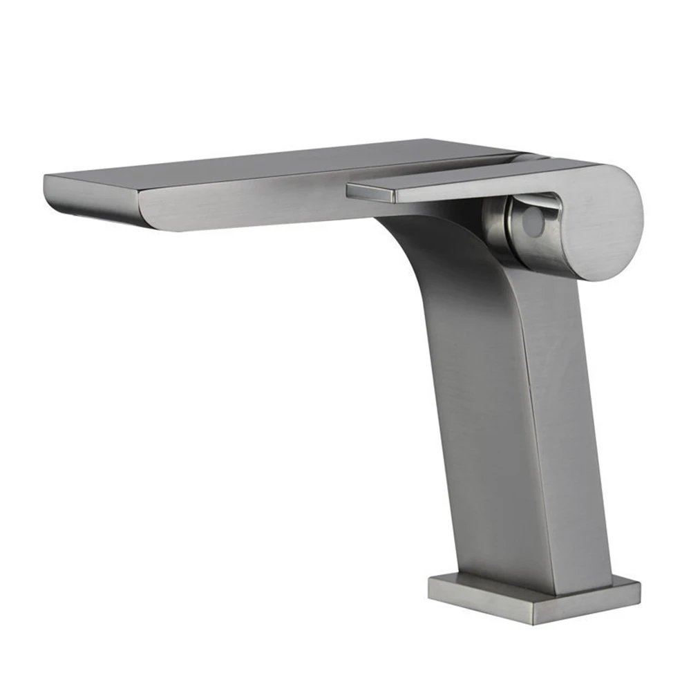 

Basin Faucet Hot and Cold Mixing Valve Brass Side Opening Tap Piano Key Shape Durable Faucet Light Luxury Bathroom Accessories