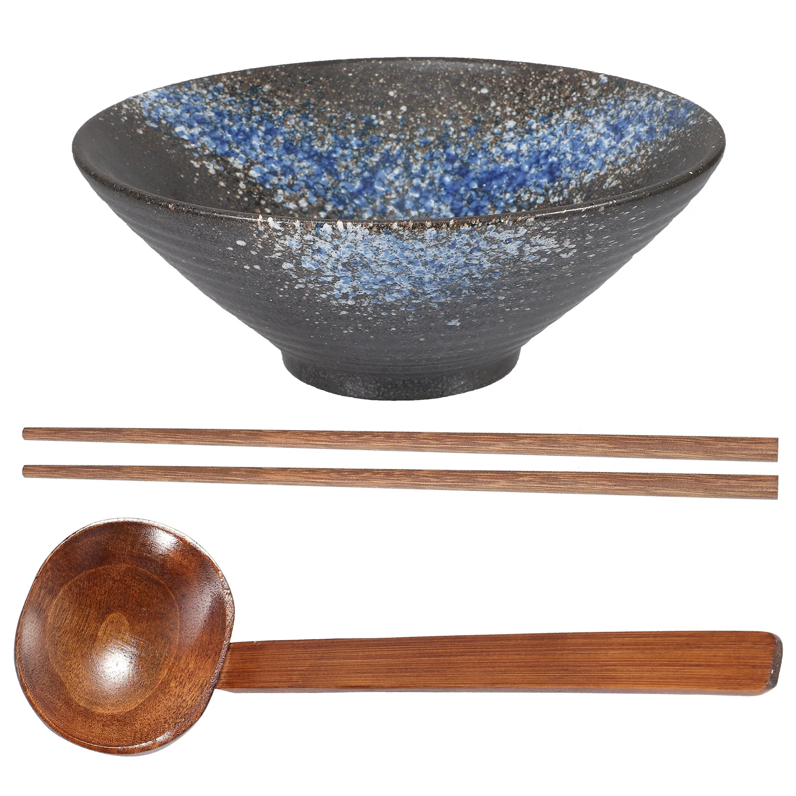 

Bowl Bowls Japanese Ramen Soup Noodle Miso Cereal Ceramic Salad Dessert Chopsticks Serving Porcelain Spoons 35Oz Deep Santeria