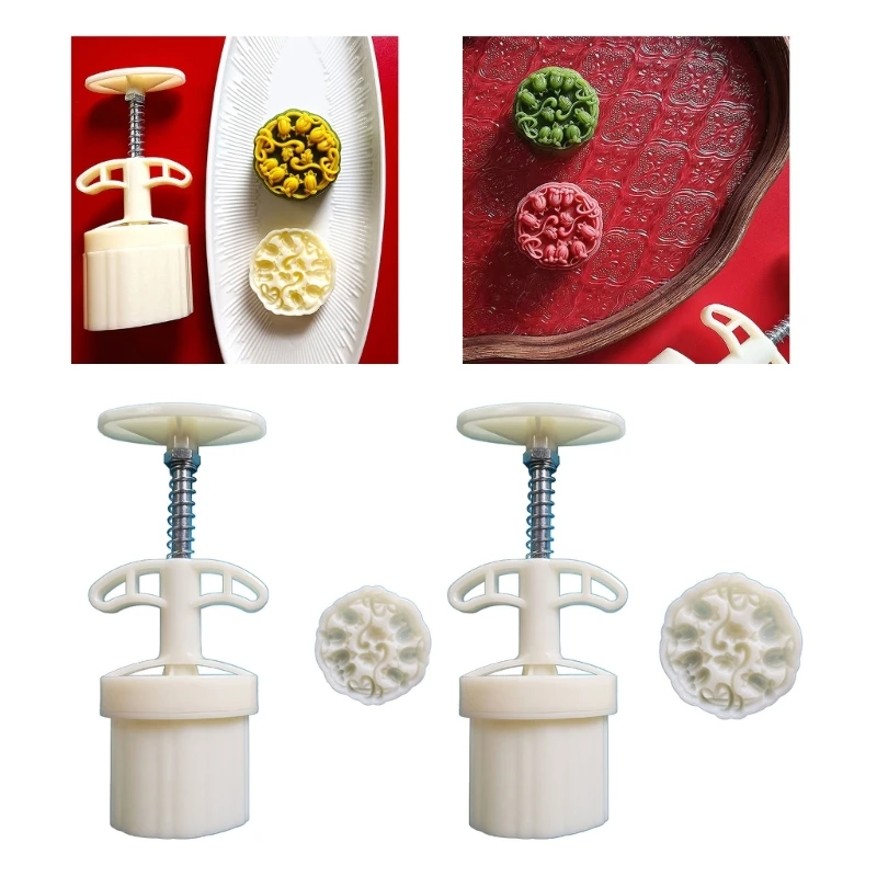 

Cookie Stamps Flower Vine Pattern Mooncake Mold Hand-Pressure Moon Cake Makers Pastry Baking Tool for MidAutumn Festival