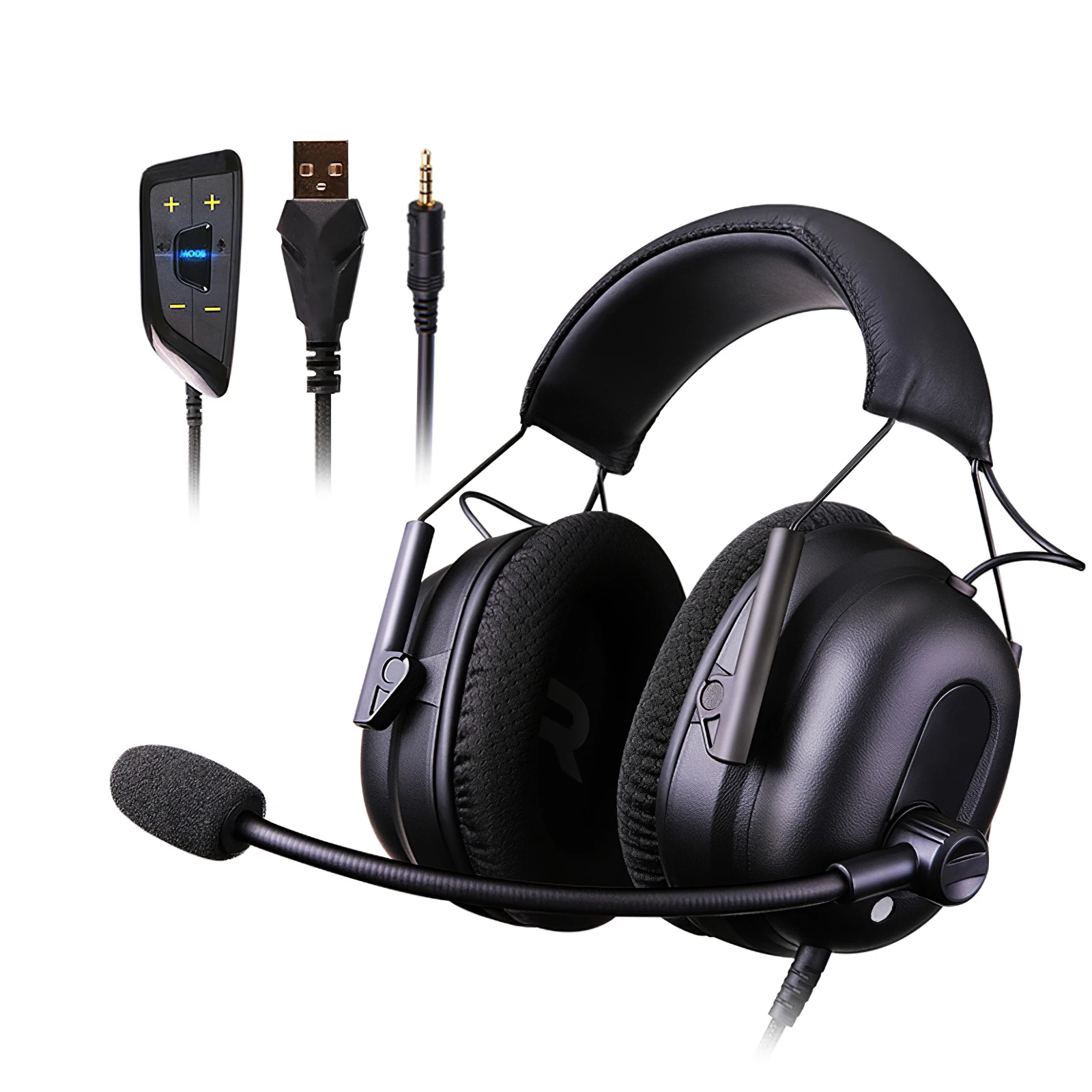 

Profession Gaming Headset Built-in Virtual 7.1 Channel Headphone fit LOL/PUBG/VIDEO Game Modes 3D Surround Sound Mic Earphone