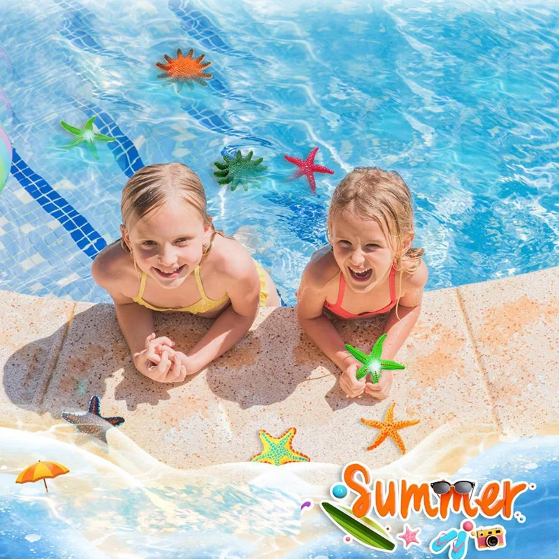 Swimming Underwater Pool Toys For Ages 4-8 8-12 Summer Beach Colorful Starfish Dive Throw Toy