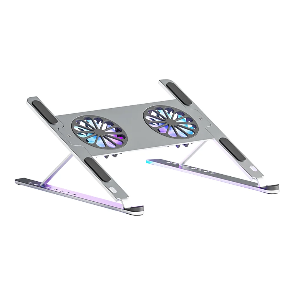 

Gear Adjustable Laptop Cooler Colorful LED Laptop Bracket for Gaming Working