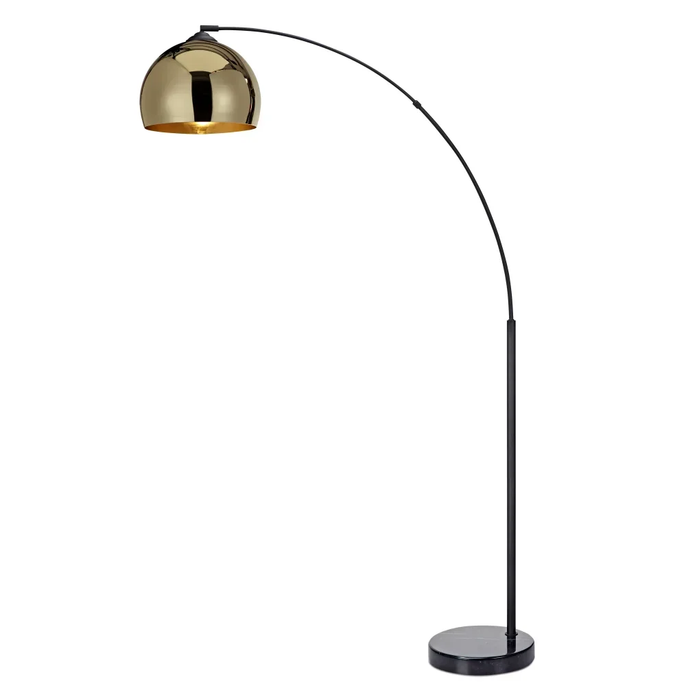 

Teamson Home Arquer Arc 66.93" Metal Floor Lamp with Bell Shade, Gold