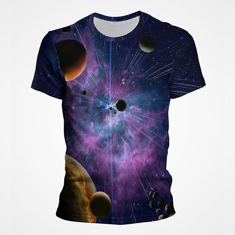 

Космическая Вселенная звездное небо галактика Млечный Путь земля 3D крутая футболка Летняя мужская женская Детская уличная футболка Топы