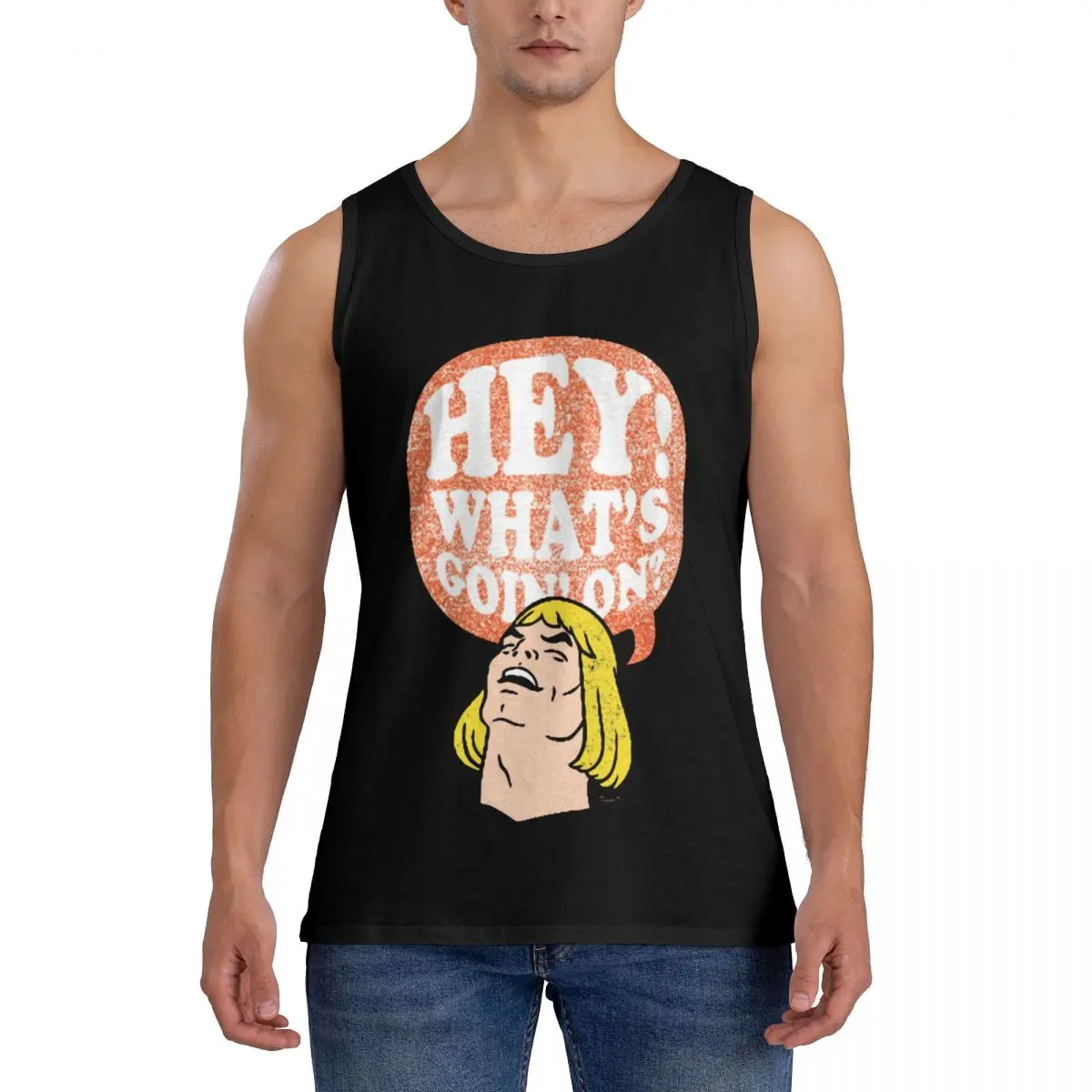 

Майки He-Man Hey What's Go On мужские, спортивный жилет, хлопковая майка He-Man Masters of the Universe, майка для бодибилдинга, идея подарка