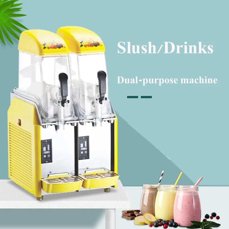 

Commercial Slush Machine Single Double Tank Snow Melting Machine Smoothies Granita Slusher Cold Drink Maker