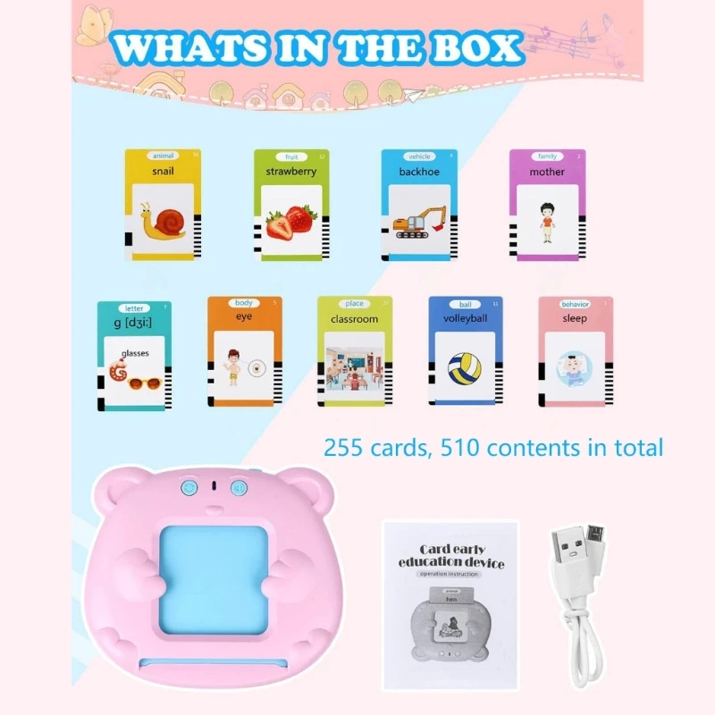 

Говорящие детские флэш-карты Монтессори, обучающая игрушка, автоматическая игрушка для раннего развития