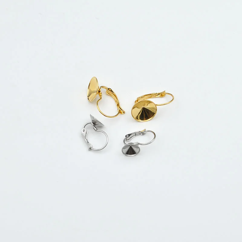 

ASON 20Pcs/Lot Stainless Steel Point Cup Hoop Earrings French Hooks Set Rhinestone For Women Jewelry Diy Handmade Accessories