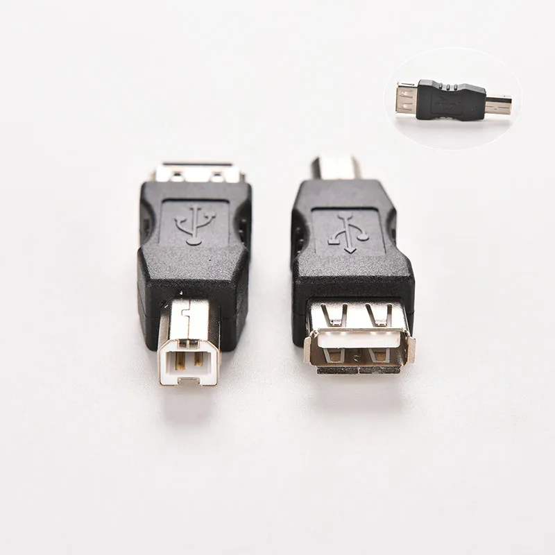 

1PC Black USB Type A Female to USB Type B Male USB Plug Printer Adapter Converter
