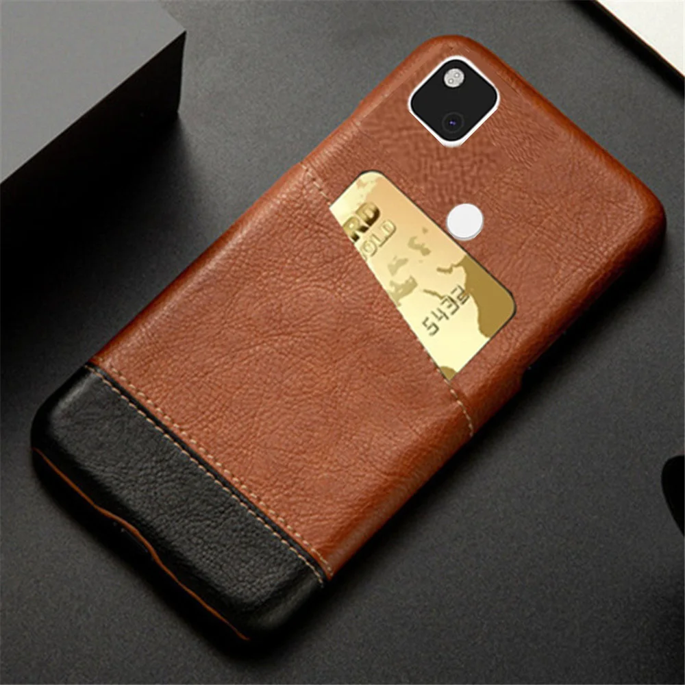 

Case For Google Pixel 4 A XL Card Slot Holder Mixed Splice PU Leather Cover For Google Pixel 4 4A 4G 5A 5G 4XL 5 5XL 6 7 Funda