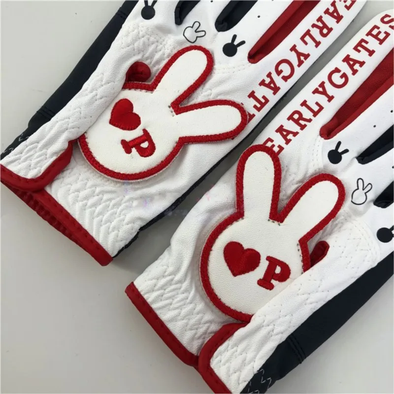 Golf Women's Gloves Rabbit Cartoon Gloves Microfiber PU Material Hand Gloves