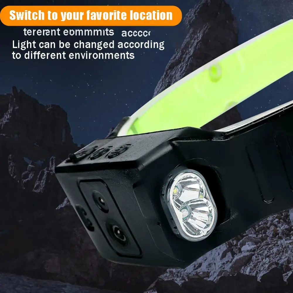 

Светодиодный налобный фонарь с низким энергопотреблением, простой эффективный светильник с долгим сроком службы, умная Индукционная лампа с умным датчиком, АБС