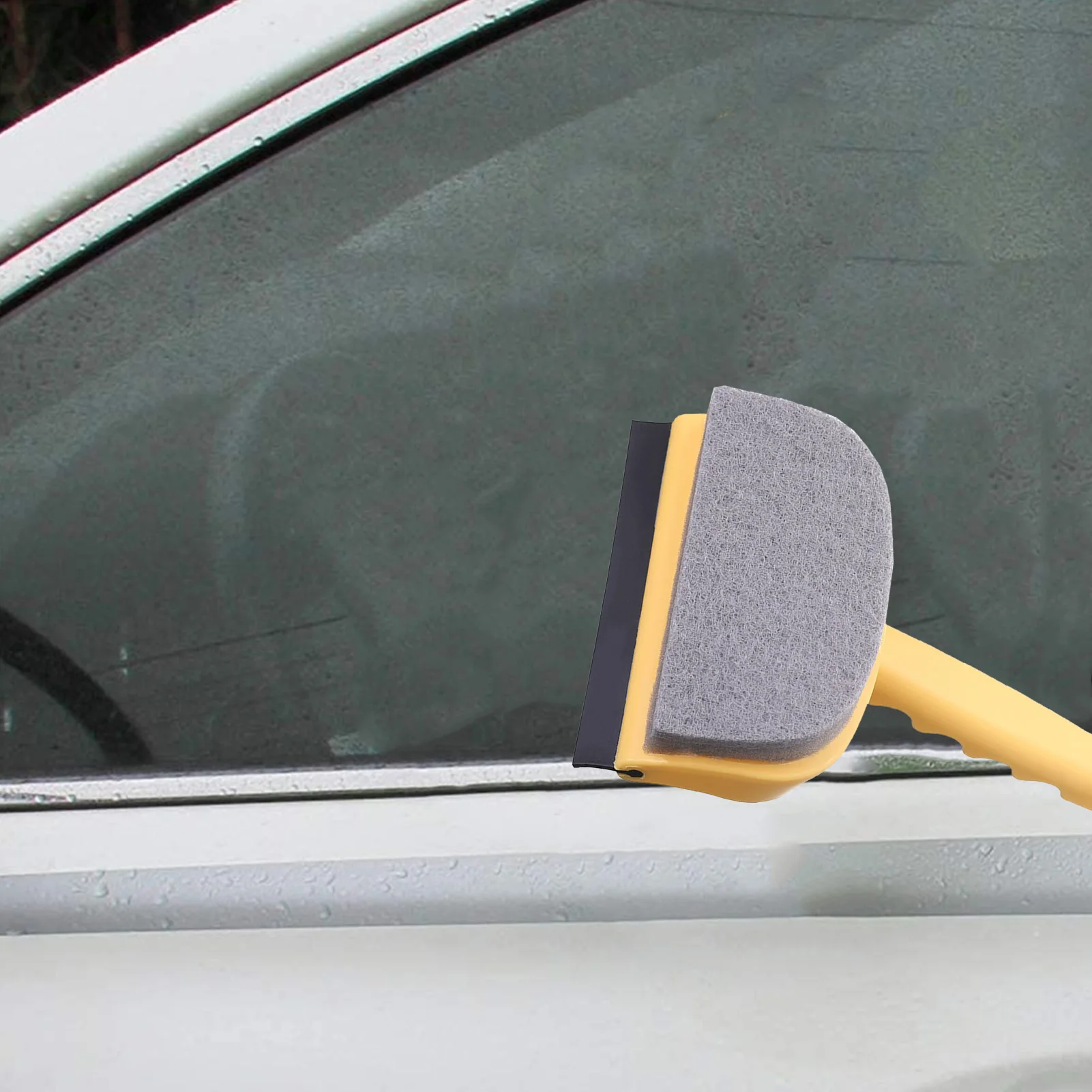 

Скребок для чистки стекла 2 в 1, чистящая щетка для стекла и зеркала, для ванной комнаты, кухни, автомобиля, окна с ручкой