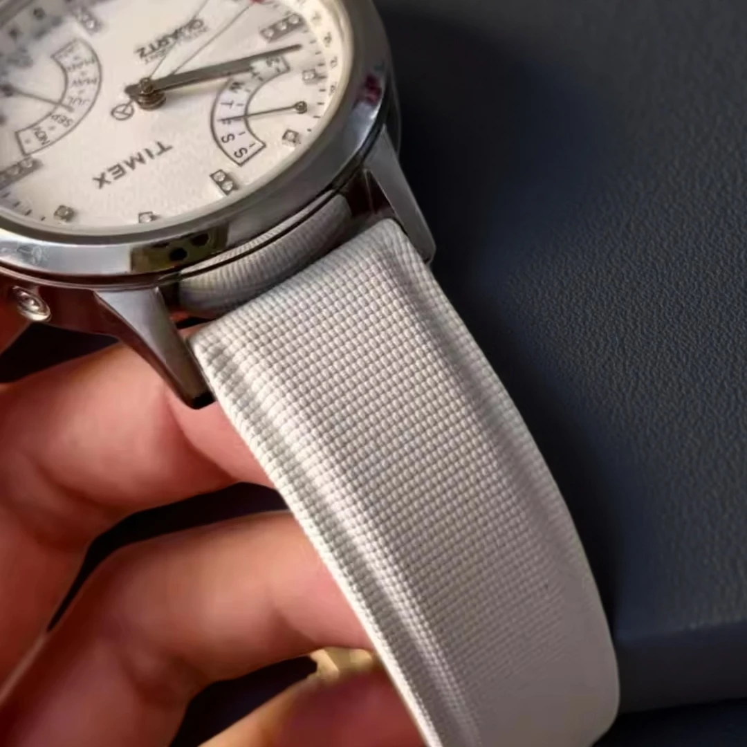 Фото Ремешок для часов из ткани Sailcloth и каучука FKM, 20, 21, 22 мм, подходит для IWX Portuguese, Omega Seamaster, универсальный ремешок для часов CTS. №2