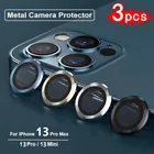 Закаленное стекло с металлическим кольцом для iPhone 12 11 Pro Max, защита для объектива камеры с полным покрытием для iPhone 13 Pro Max Mini, защитная крышка