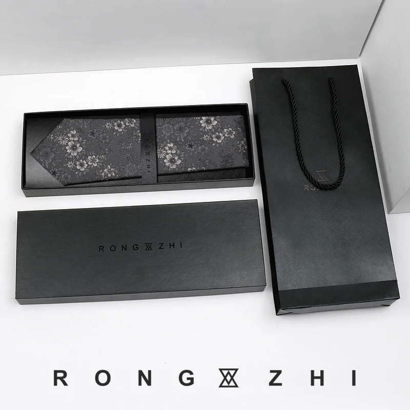 Аксессуары для костюма Rongzhi, светло-серый роскошный шелковый галстук ручной работы с вышивкой, мужской элитный нишевый дизайн из шелкового шелка, жаккардовый стиль (art.: 3920cfeb0572f) - 3920cfeb0572f