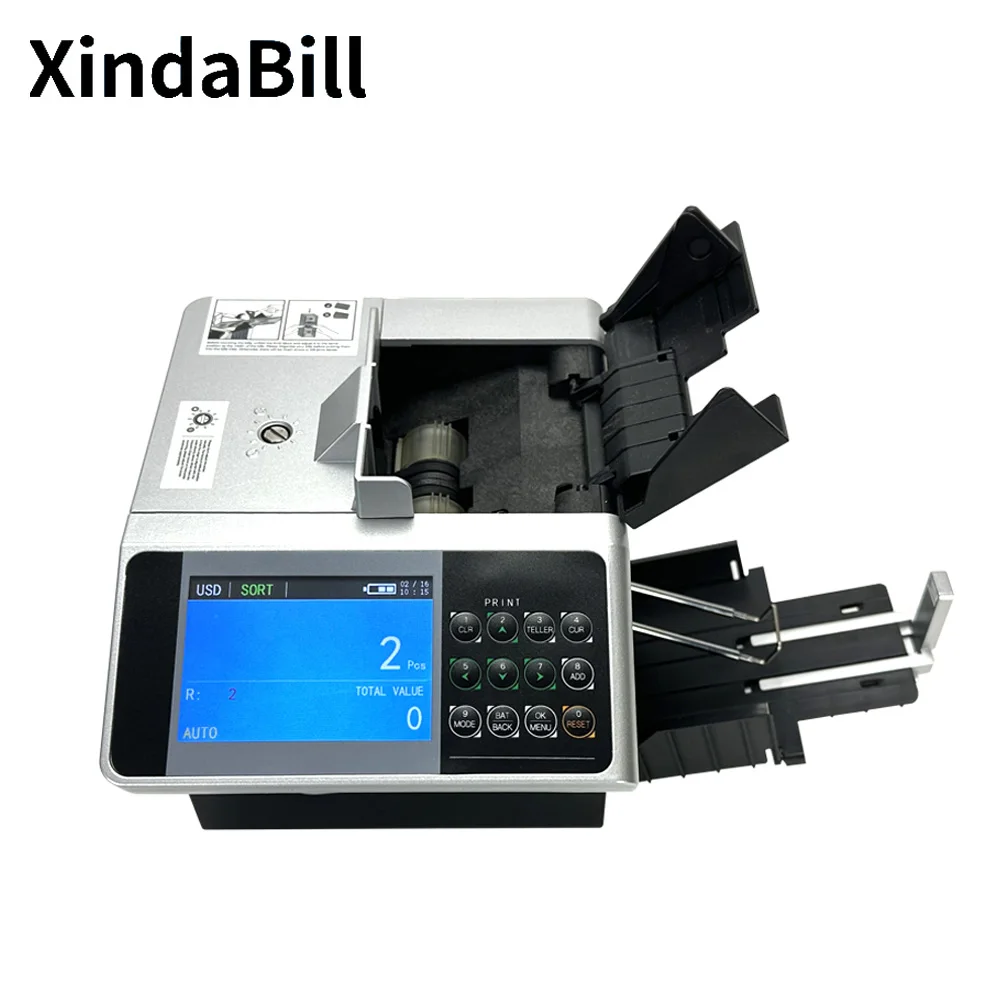 

XD-6100 USD EUR THB Portable Money Counter Rechargeable Cash Mixed Currency Mini Detector Printable Bill Counting Machine