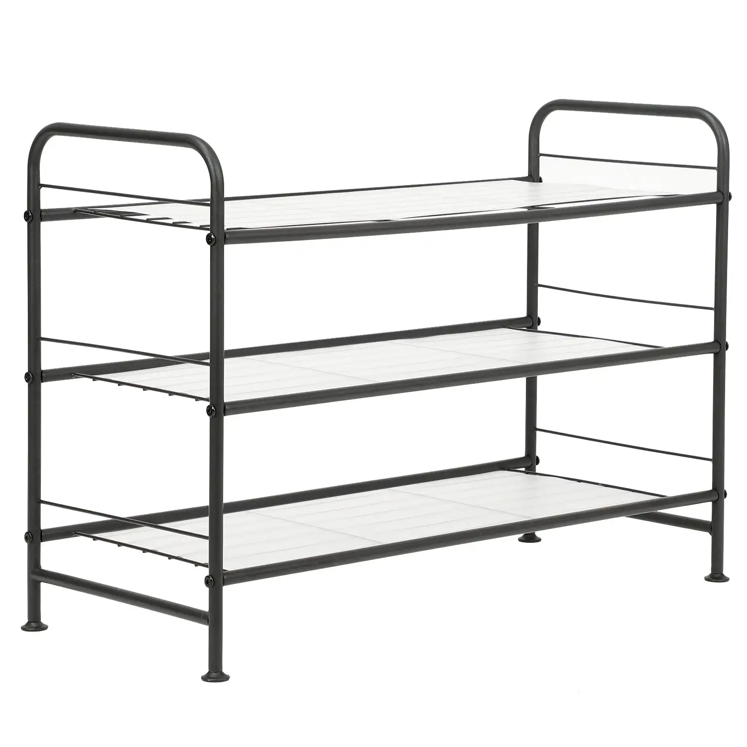 

3 Tier Metal Shoe Rack Shelf for Closet 10 Pairs Black