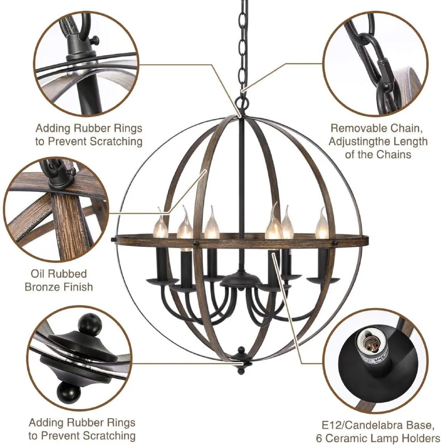 

Led Vintage Pendant Lamp Living Room Decor Cage Pendant Light Indoor Lighting Hanging Light Fixture Restaurant Pendant Light