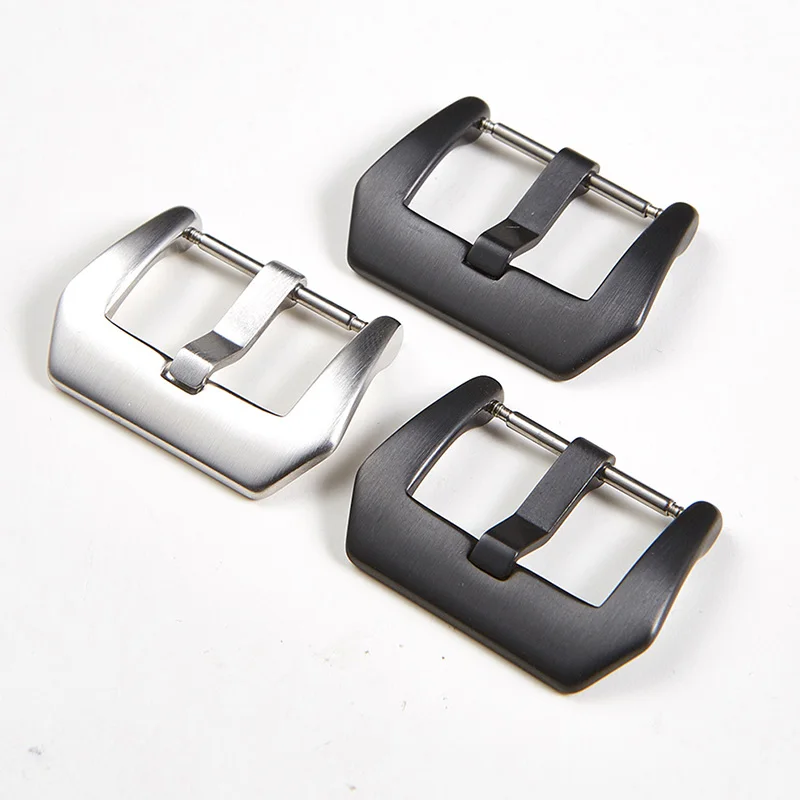 

316L Stainless Steel Watch Buckle Men Watchband Strap Black Silver Color Brushed Clasp Accessories 18mm 20mm 22mm 24mm