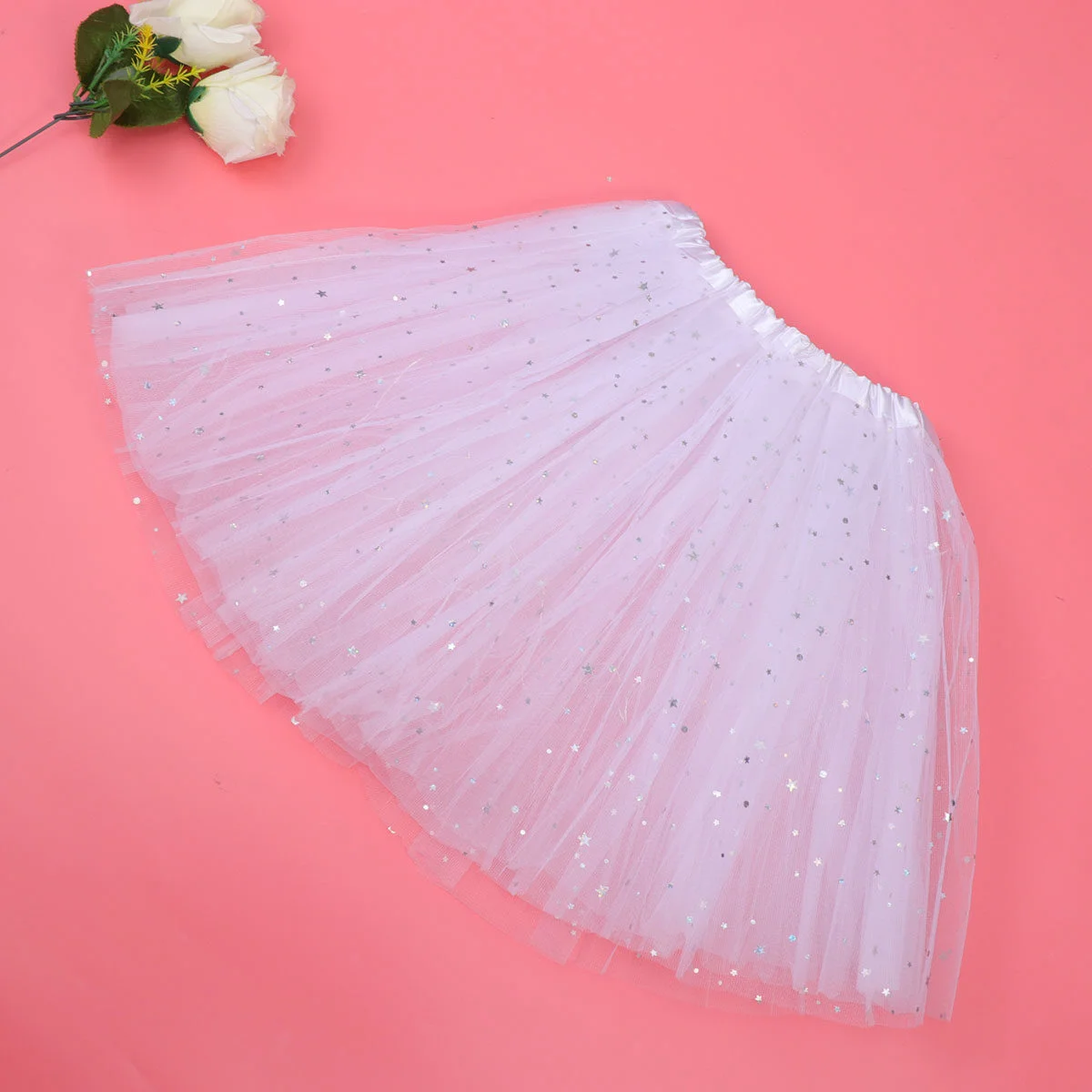 

Glitter Sequined Tutu Skirt Midi Formal Dresses For Womensess Set Glitter Ballet Triple Layer Tulle Dance Skirt for Girl Dress
