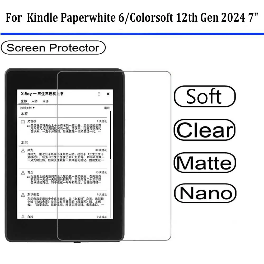10 шт. защитная пленка для экрана из ПЭТ матовая HD электронного чтения Kindle Paperwhite 6