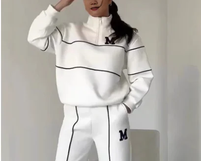 Осень-зима новый модный комплект свитшотов с буквенным принтом повседневный топ