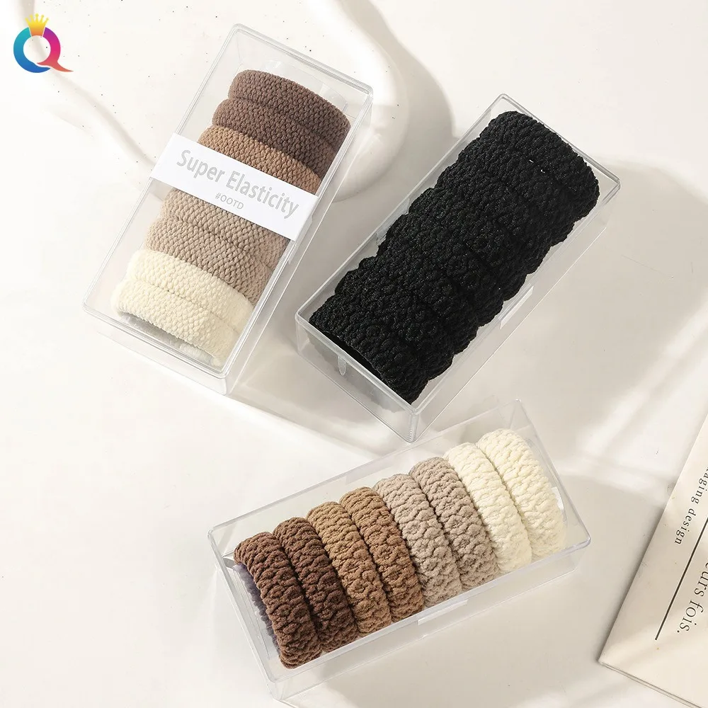 8 шт. черные резинки для волос высокая эластичная резинка с хвостиком удобная