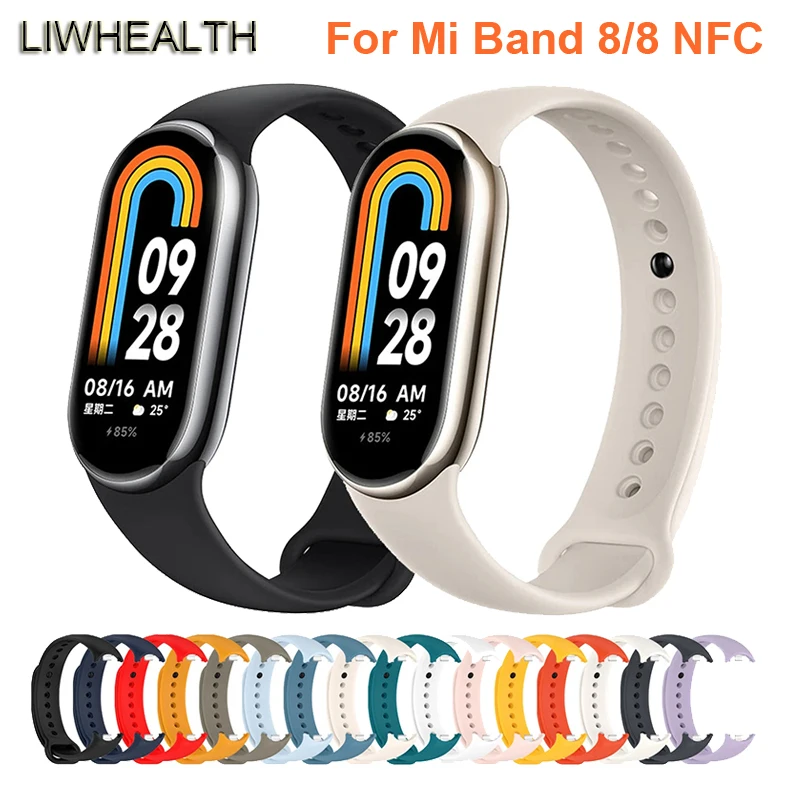 

Liwhealth New Replace Strap For Xiaomi Mi Band 8/8 NFC Wristband Silicone Strap Quick Release For Miband 8 SmartWatch Smartband