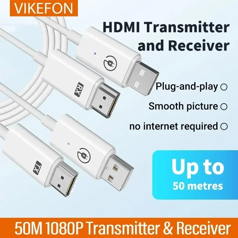 VIKEFON 5G 1080P HDMI 50M комплект удлинительных кабелей для беспроводного приемника