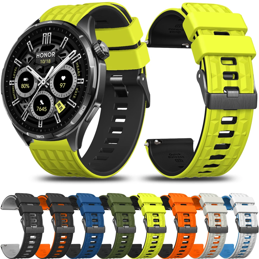 Фото Ремешок для умных часов Honor Watch 6 Plus 5 Ultra, Honor GS Pro 3, Magic Watch 1 2, спортивный силиконовый браслет 22 мм №1