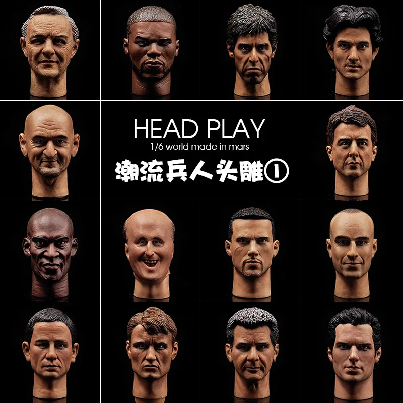 

Экшн-фигурка Headplay 1/6, тренд в стиле Западного кинозвезды, военная голова знаменитости, модель подходит для тела 12 дюймов