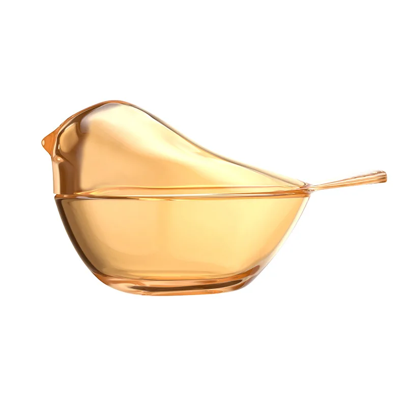 

Amber Glass Bird Shape Storage Box Mini Earring Ring Necklace Jewelry Box Desktop Animal Desk Ornament Storage Jar Organizer Box