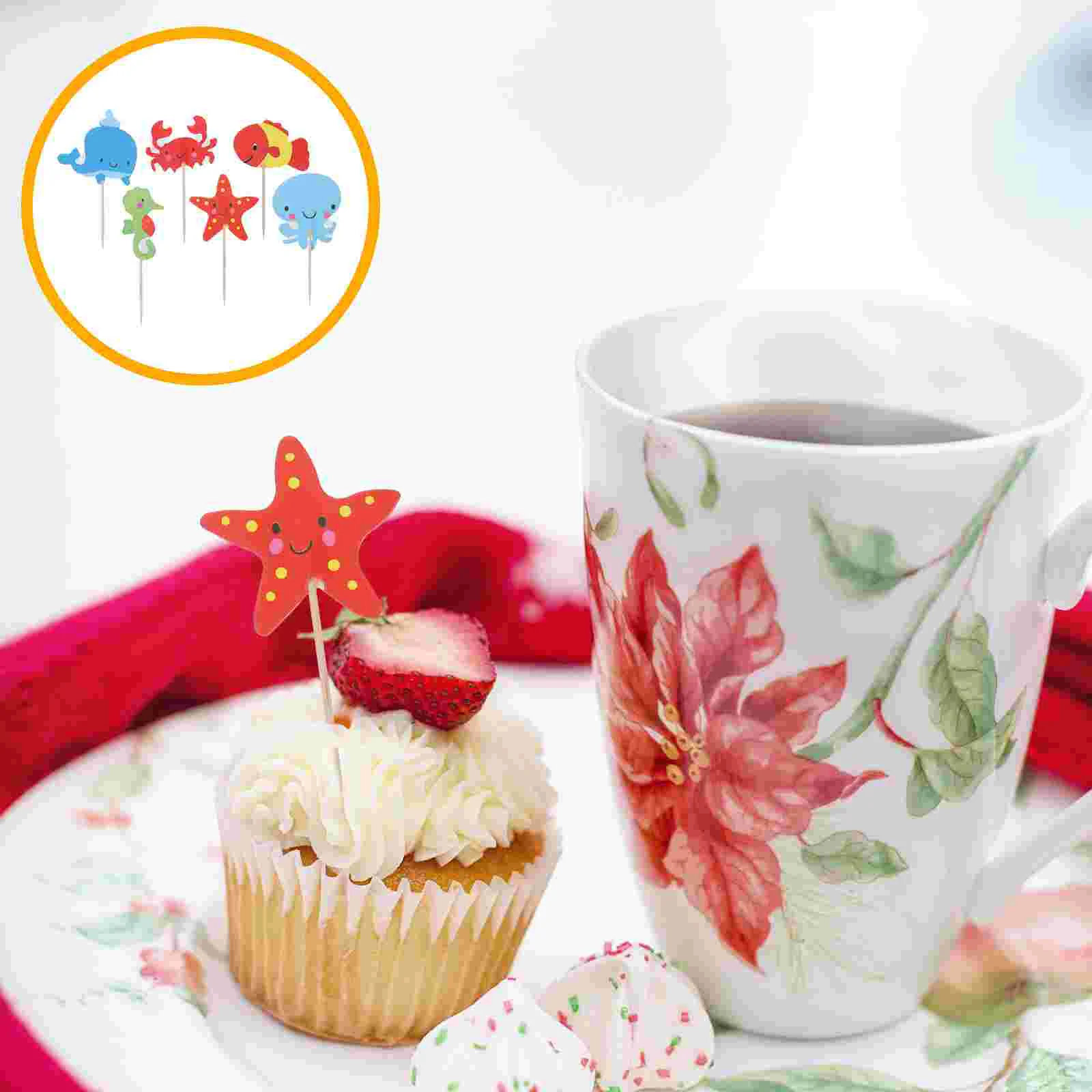 

48 Pcs Graduation Party Supplies Cake Topper Cupcake Decoration Baby Shower Decorations Bamboo