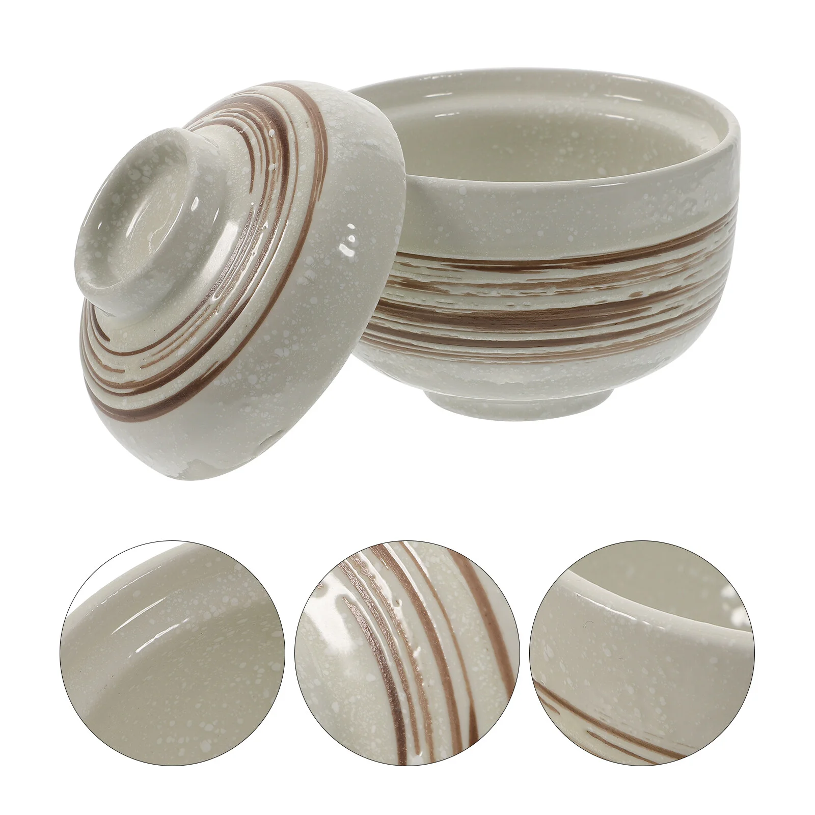 

Ceramic Stew Pot Ramen Noodle Bowls Microwavable Small Household Soup One Piece