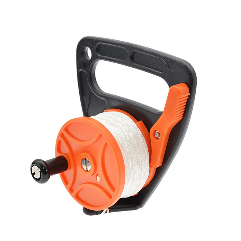 

Diving Rope Retractable Reel with Handle Stopper Professions Line Winder Hand Crank Spool Wheel Snorkeling Blue