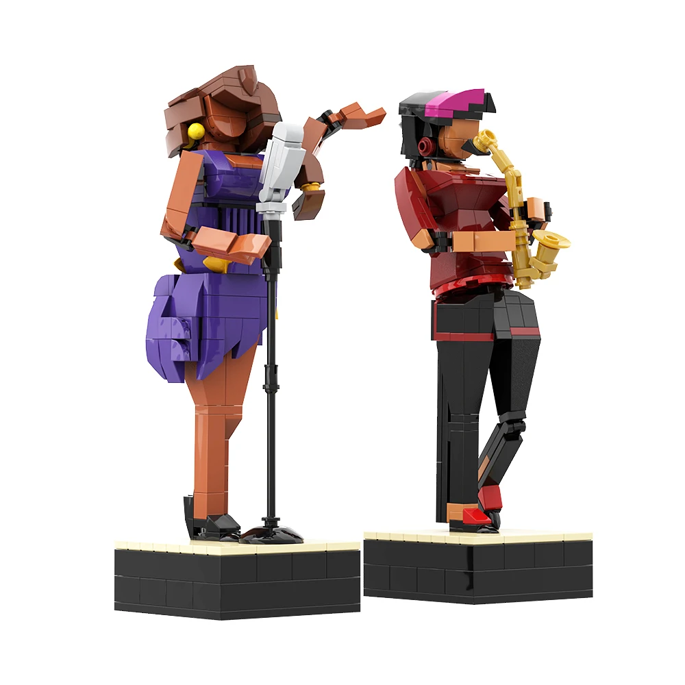 Набор строительных блоков gobrick MOC для джазового клуба Музыкальный красный кирпич