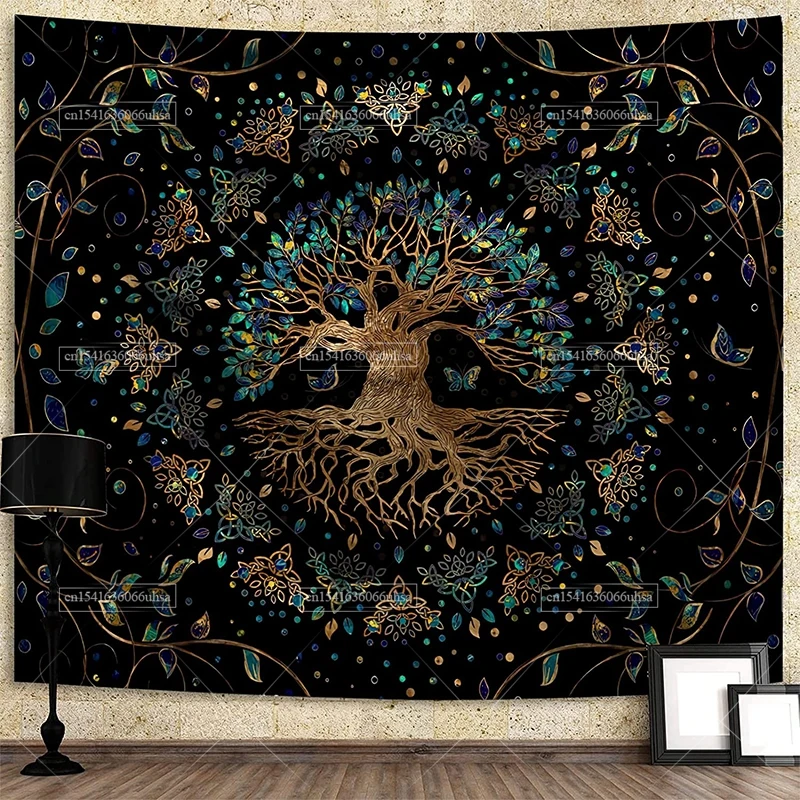 

Tree Of Life Tapestry Wall Hanging Mandala Trippy Forest Tapestrys Psychedelic Bohemian Wallpapers Spiritual Home Decoration