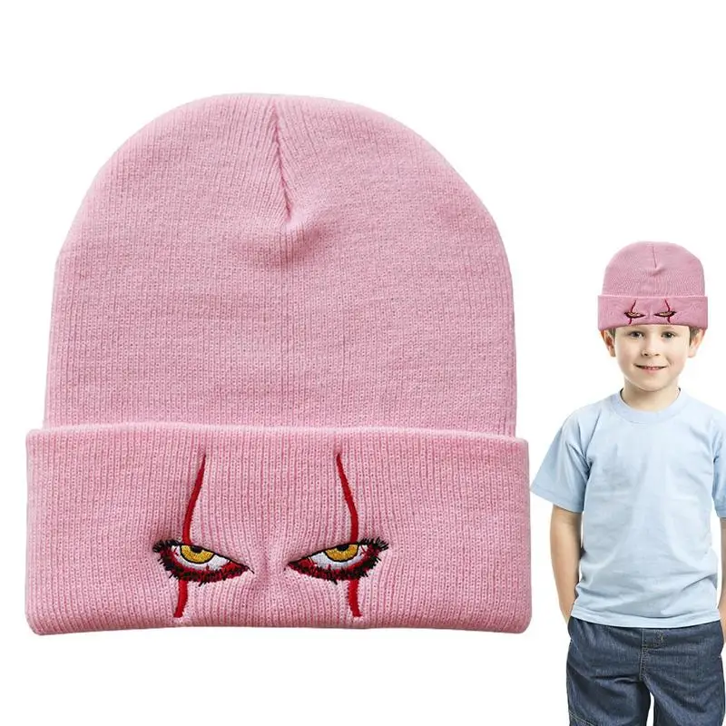 

Dancing Clown Hat Wool Clown Knitted Hat Dancing Clown Wool Watch Stretch Cuff Hats Scary Eyes Embroidery Warm Hip Hop For