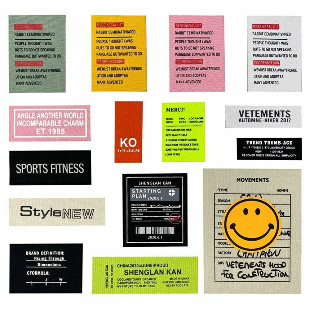 

15pcs/lot Offset letter smiley face cloth label clothing accessories DIY decoration personalized punk patch paste