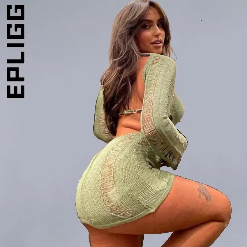 

Epligg женское модное мини-платье с длинным рукавом, сексуальное платье, женское платье, Рождественская облегающая уличная одежда, для отдыха, ...