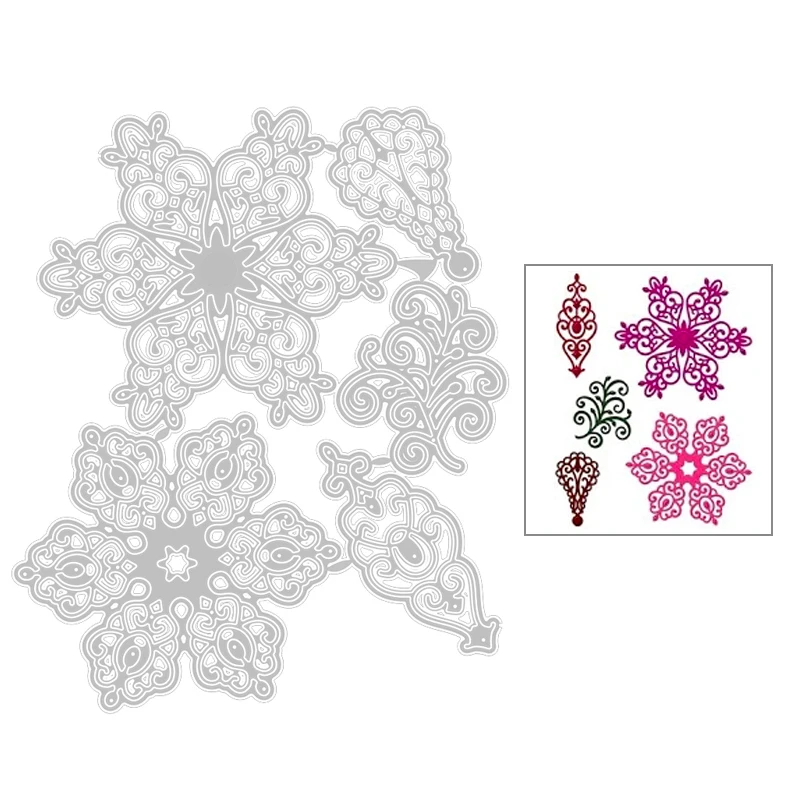 

2020 New Snowflake Background Metal Cutting Dies and Christmas Die Scrapbooking For Crafts Greeting Card Making no stamps sets