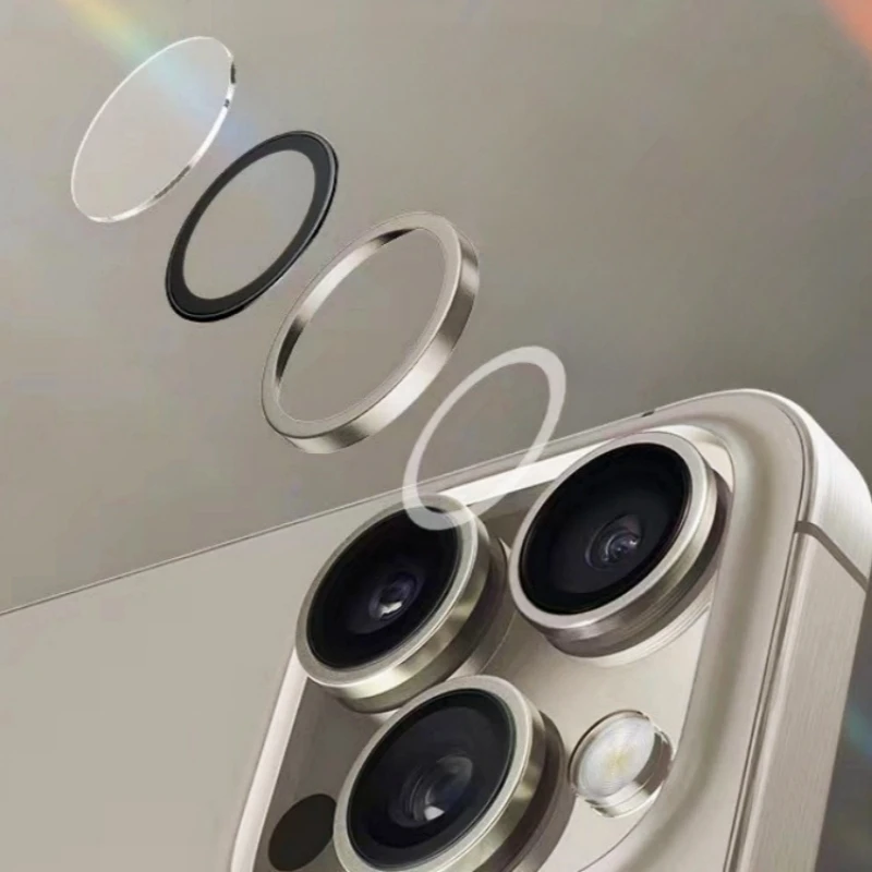 Metal Lens Rings For iPhone 16 Pro Max 16Plus 15 Anti Scratch Cover With Locator 16ProMax Camera Protector