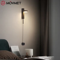 modern led wall lamp with acrylic cover rotatable bedside light dimmable metal for bedroom closets aisle corridor balcony decor