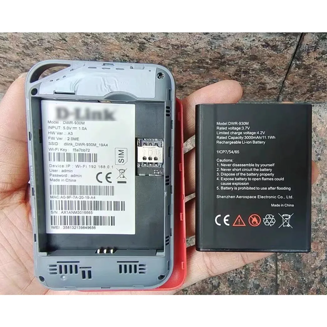 Oryginalna wymienna bateria 3000 mAh do D-Link DWR-930M Wi-Fi 4G LTE przenośny bezprzewodowy router Hotspot Modem Batteria