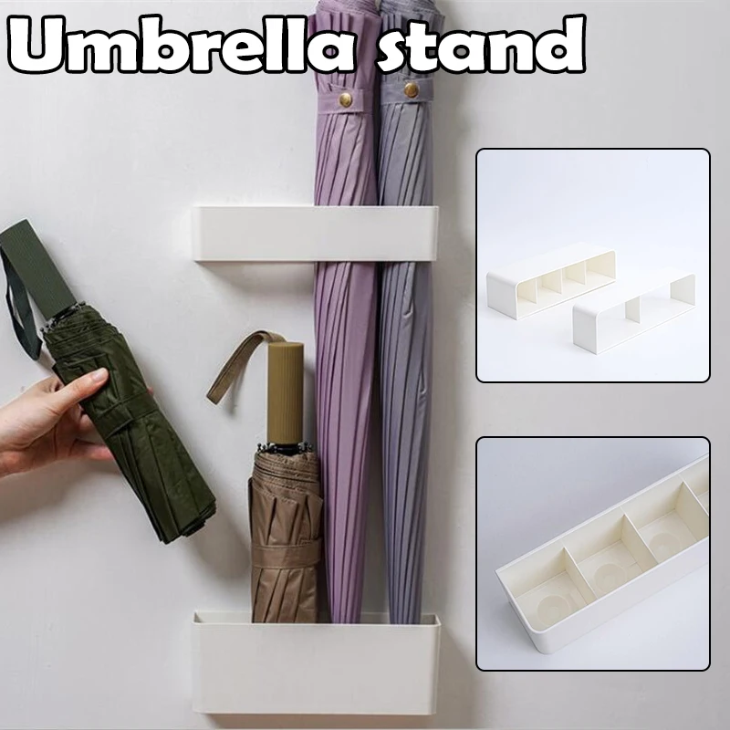 

Wall Mounted Stand Punch Free Portable Lightweight Design Handy Use Multifunctional Compact Holder Shelf Standing Storage