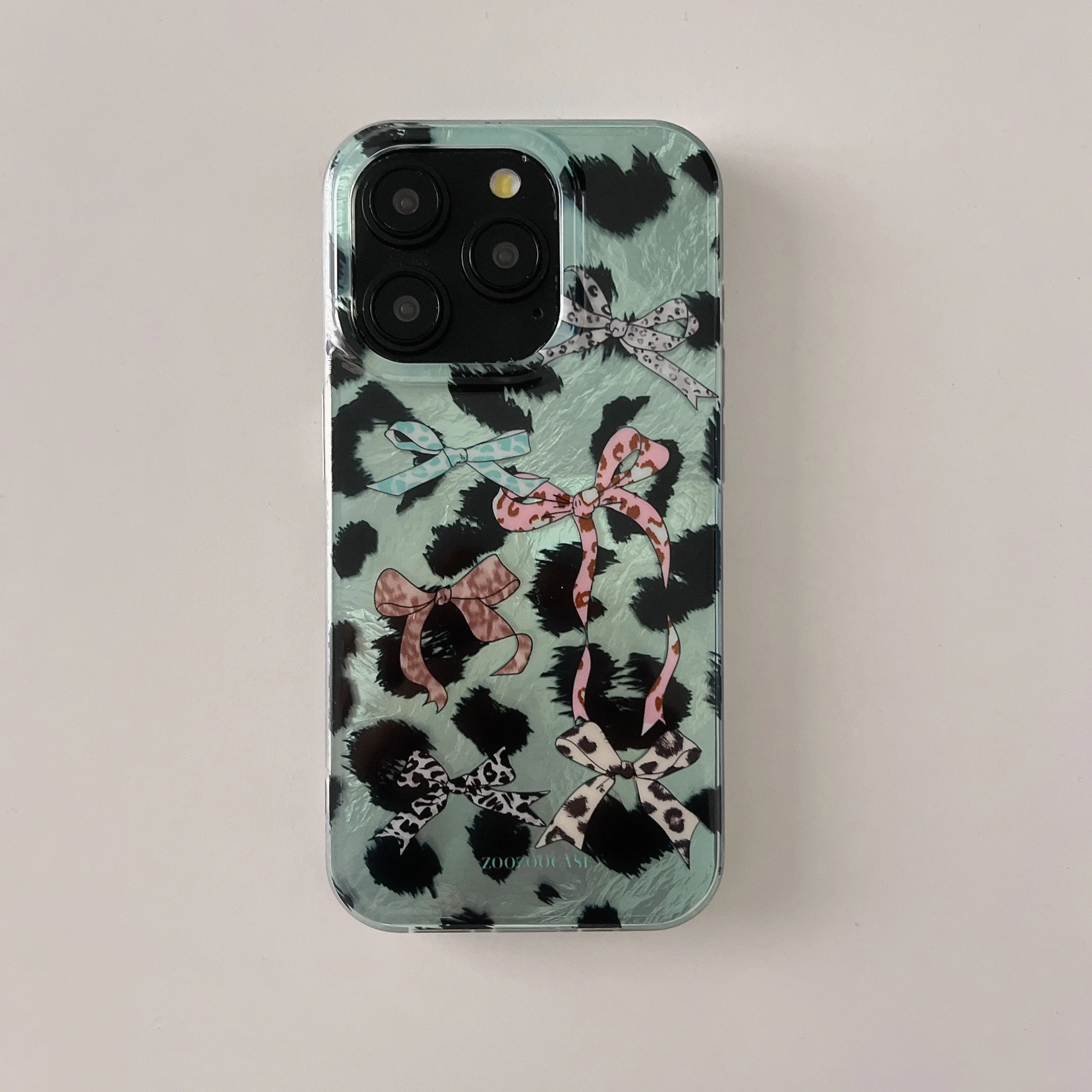 Двухслойный чехол для телефона в Корейском стиле с принтом Лев и мятно-зеленого